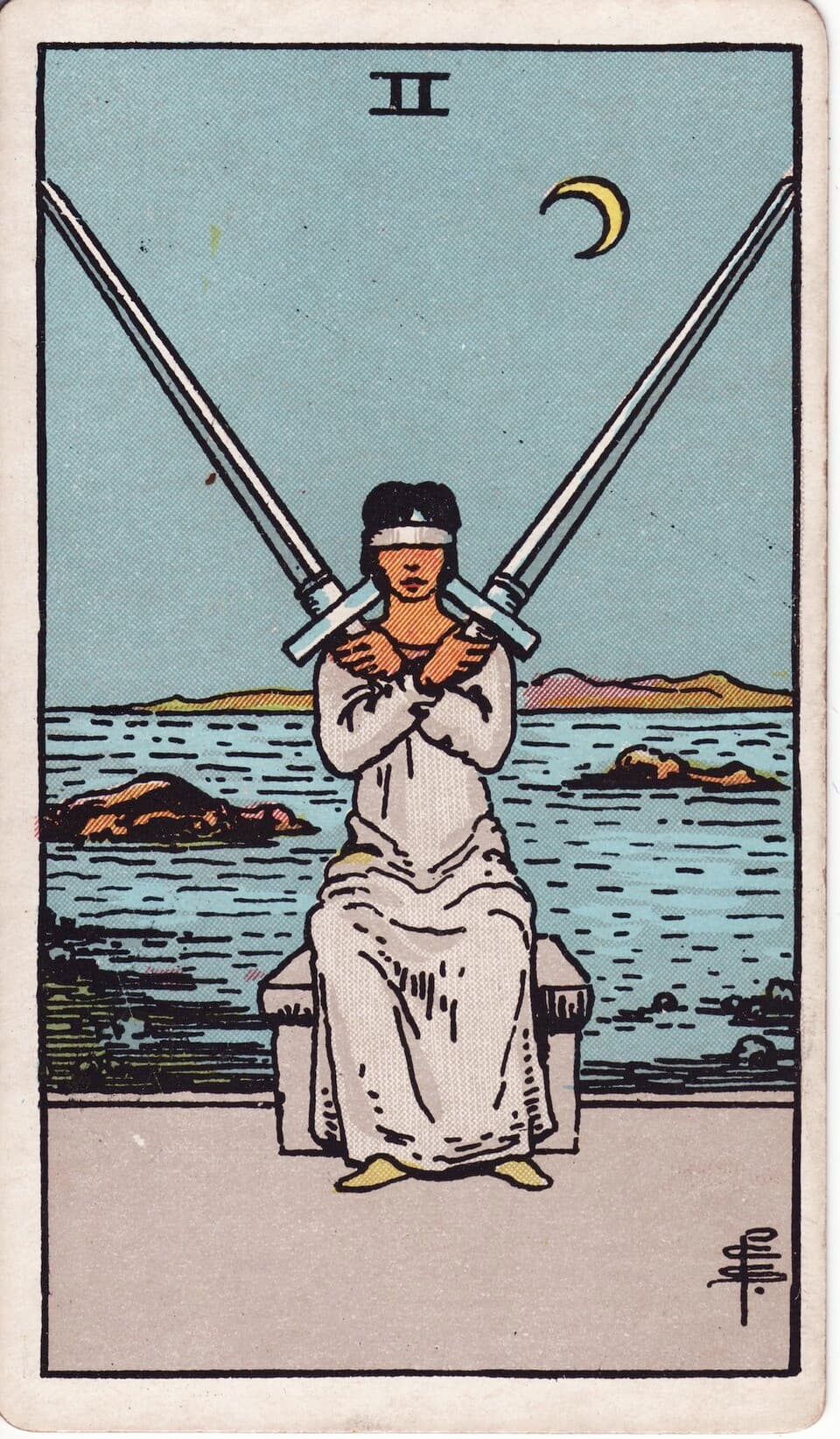 Двойка Мечей (Two of Swords) — карта Таро Райдера–Уэйта