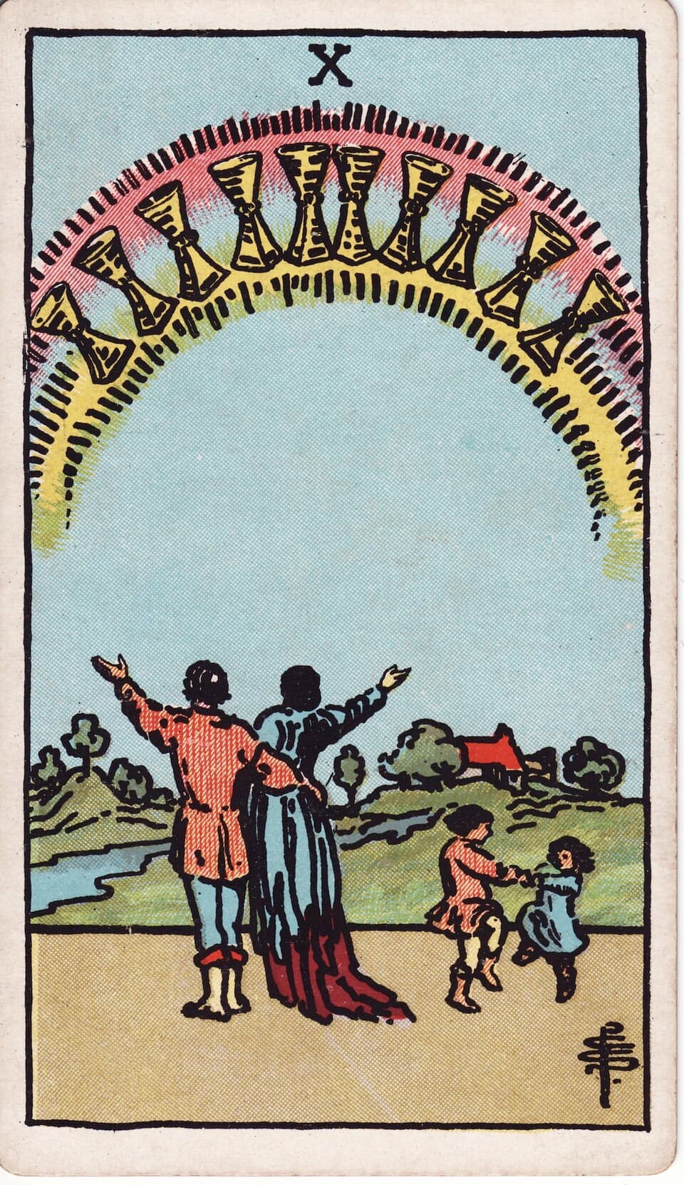 Десятка Кубков (Ten of Cups) — карта Таро Райдера–Уэйта