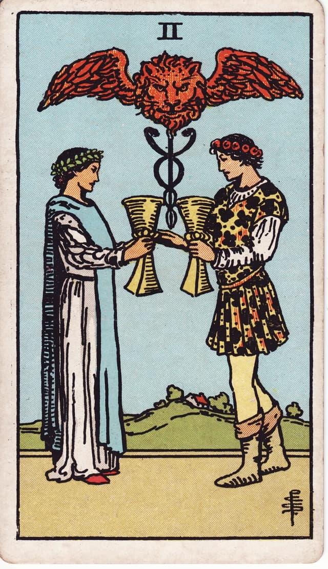 Двойка Кубков (Two of Cups) — карта Таро
