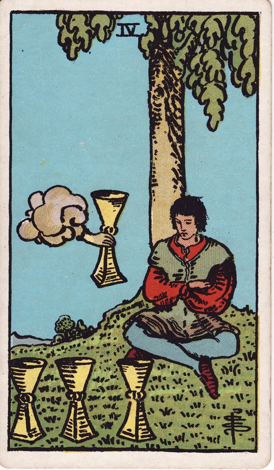 Четвёрка Кубков (Four of Cups) — карта Таро Райдера–Уэйта