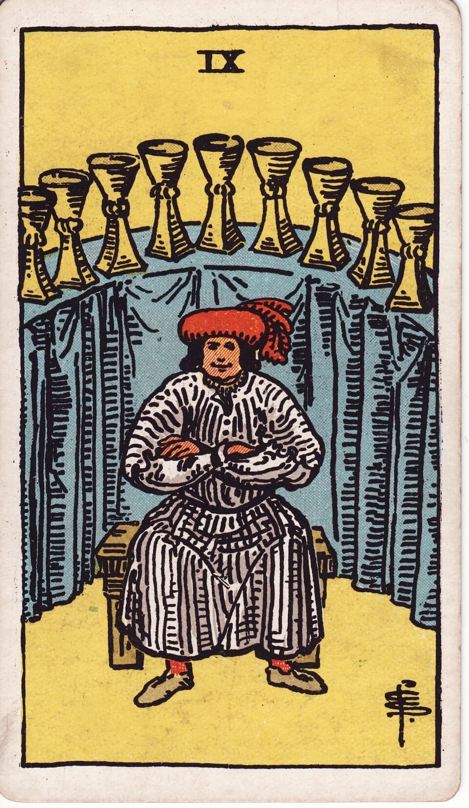Девятка Кубков (Nine of Cups) — карта Таро Райдера–Уэйта