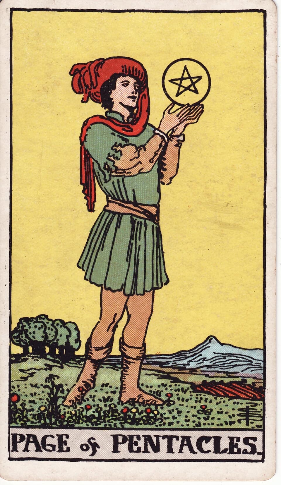 Паж Пентаклей (Page of Pentacles) — карта Таро Райдера–Уэйта