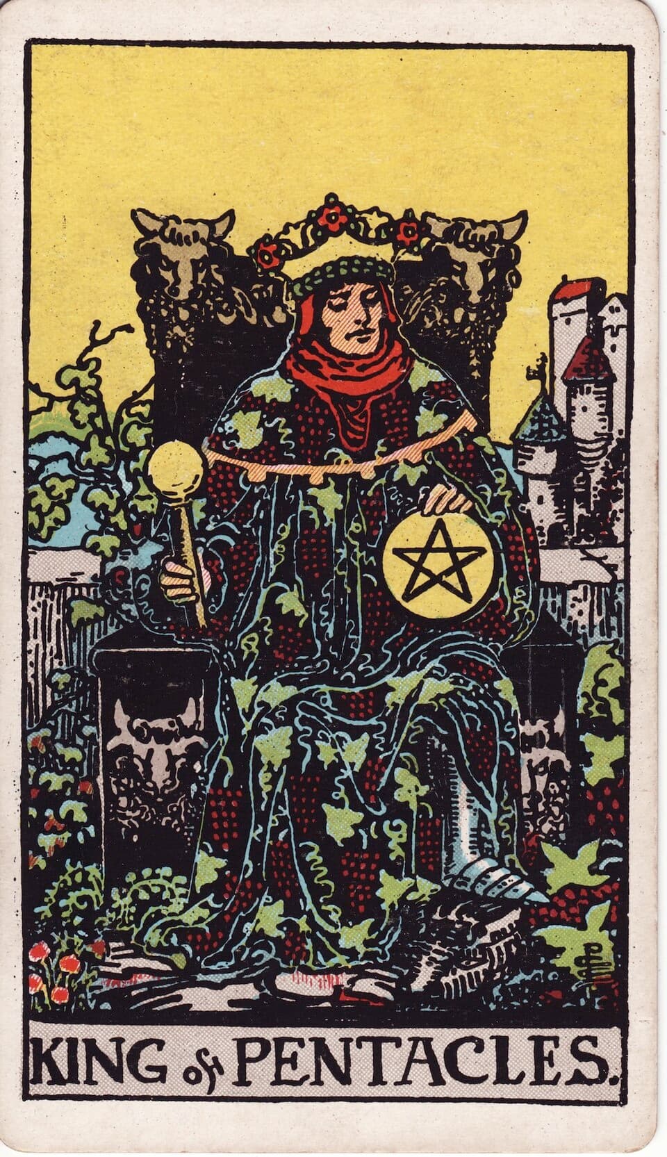 Король Пентаклей (King of Pentacles) — карта Таро Райдера–Уэйта