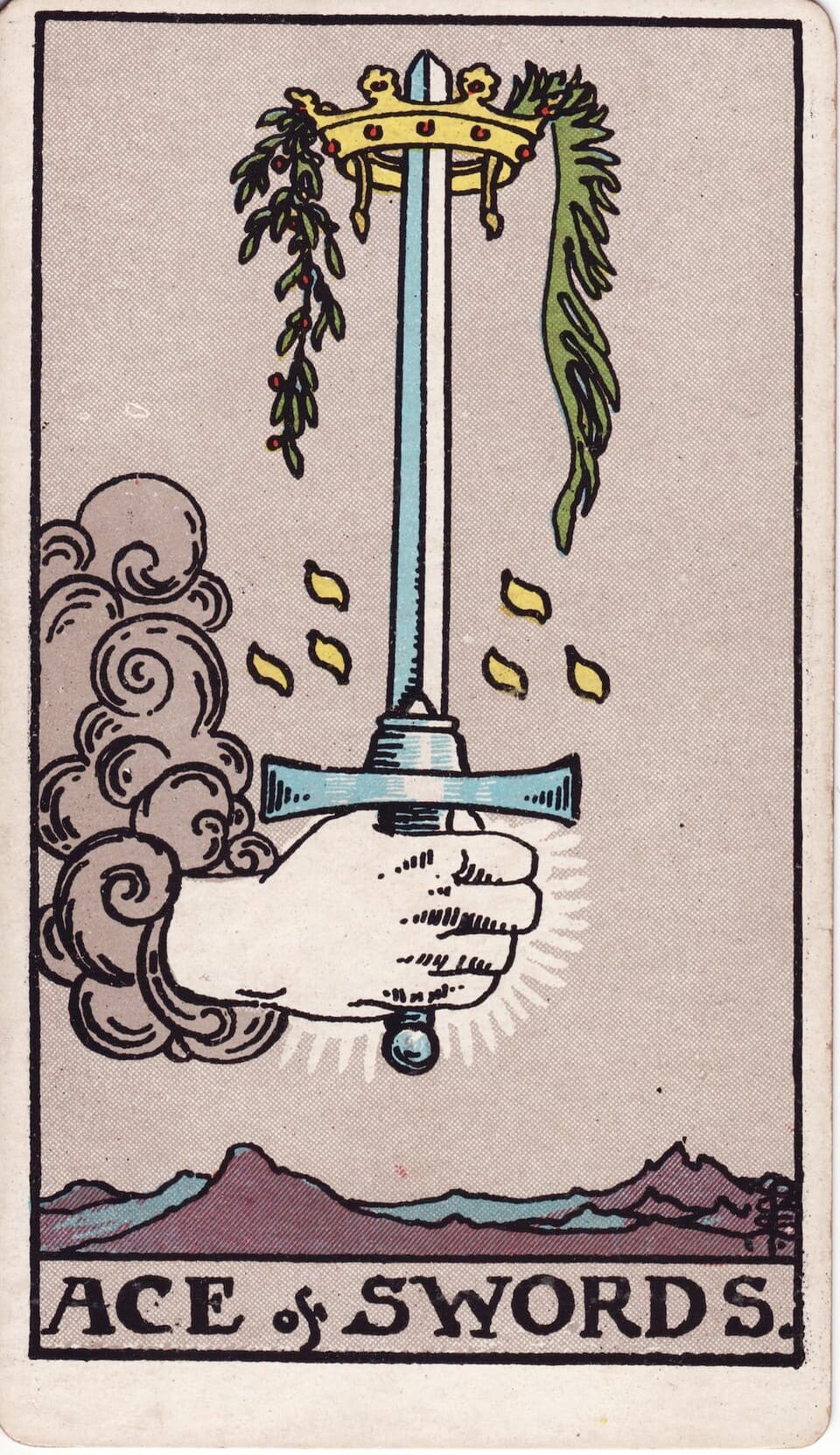 Туз Мечей (Ace of Swords) — карта Таро Райдера–Уэйта
