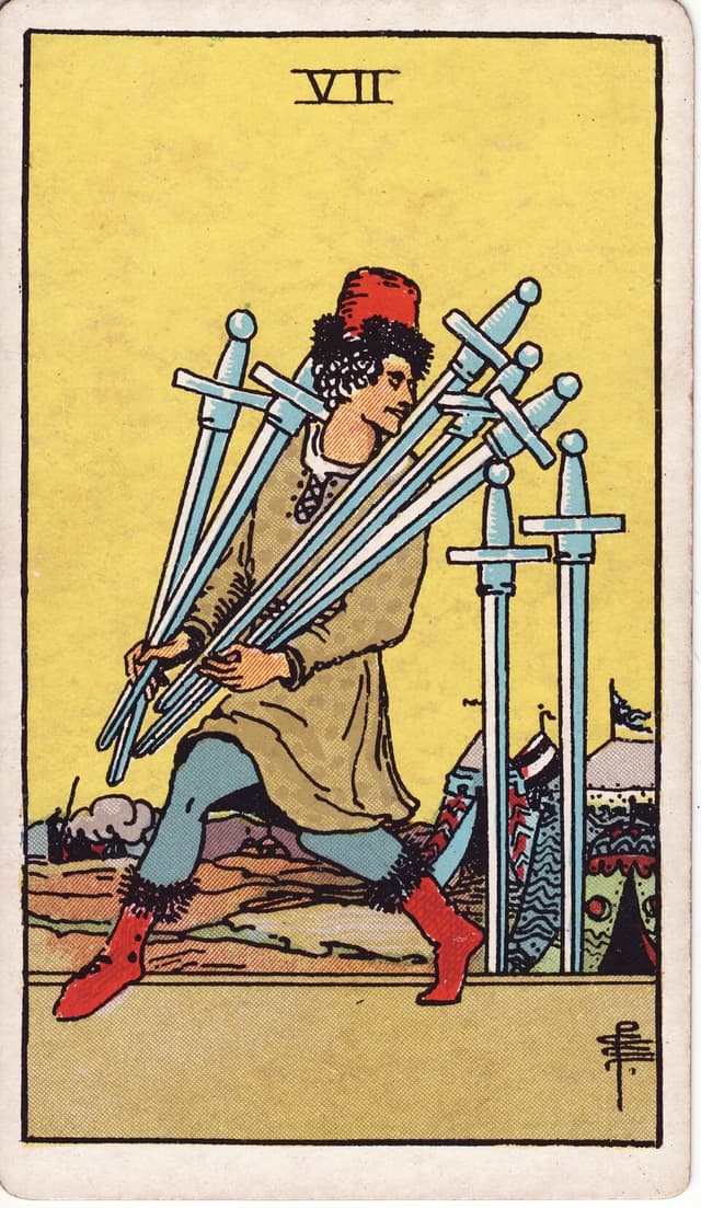 Семёрка Мечей (Seven of Swords) — карта Таро