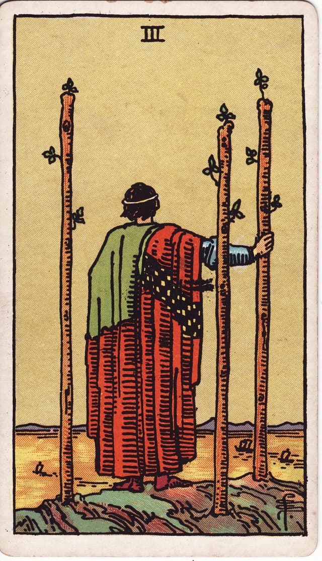 Тройка Жезлов (Three of Wands) — карта Таро