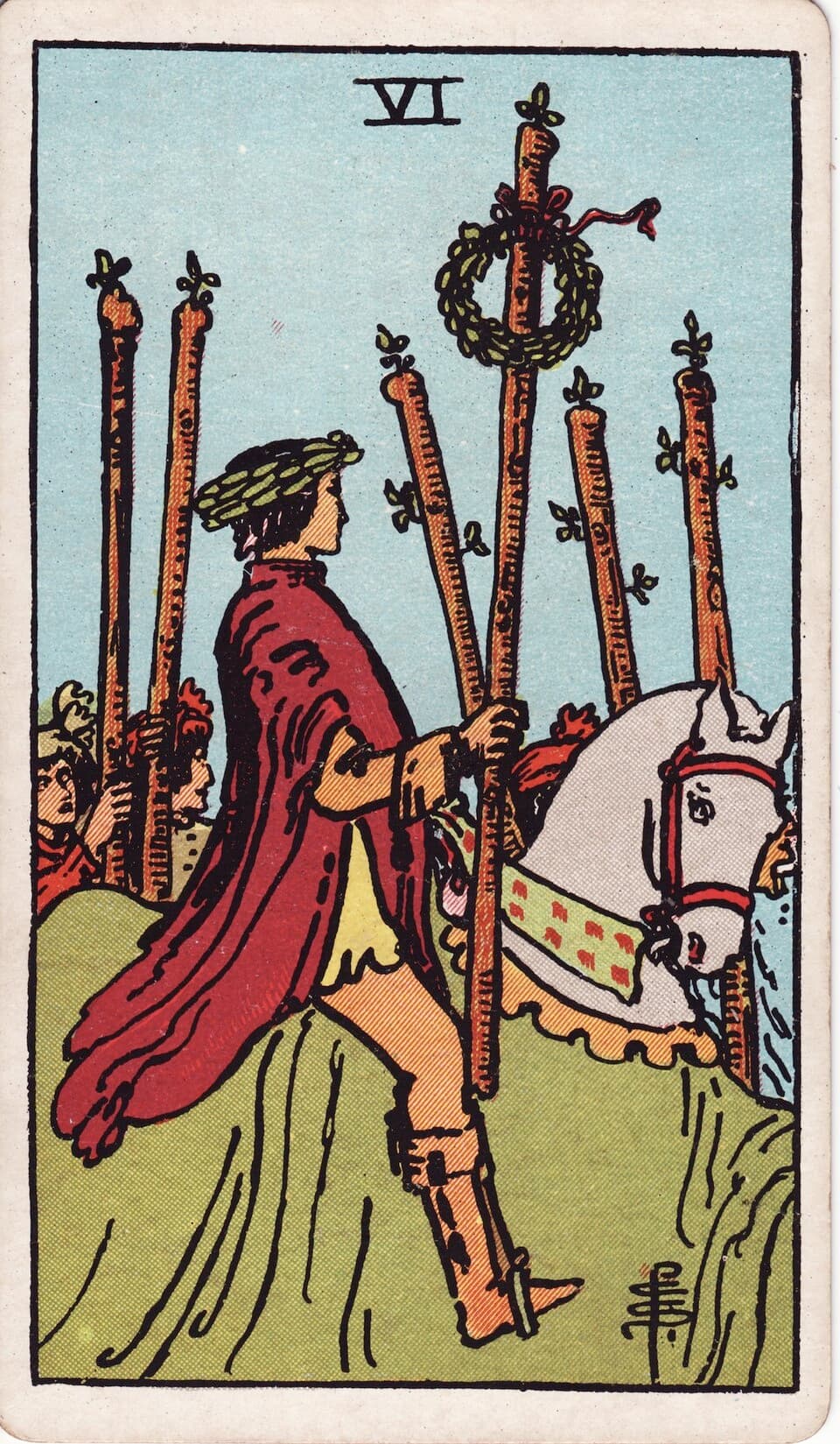 Шестёрка Жезлов (Six of Wands) — карта Таро Райдера–Уэйта